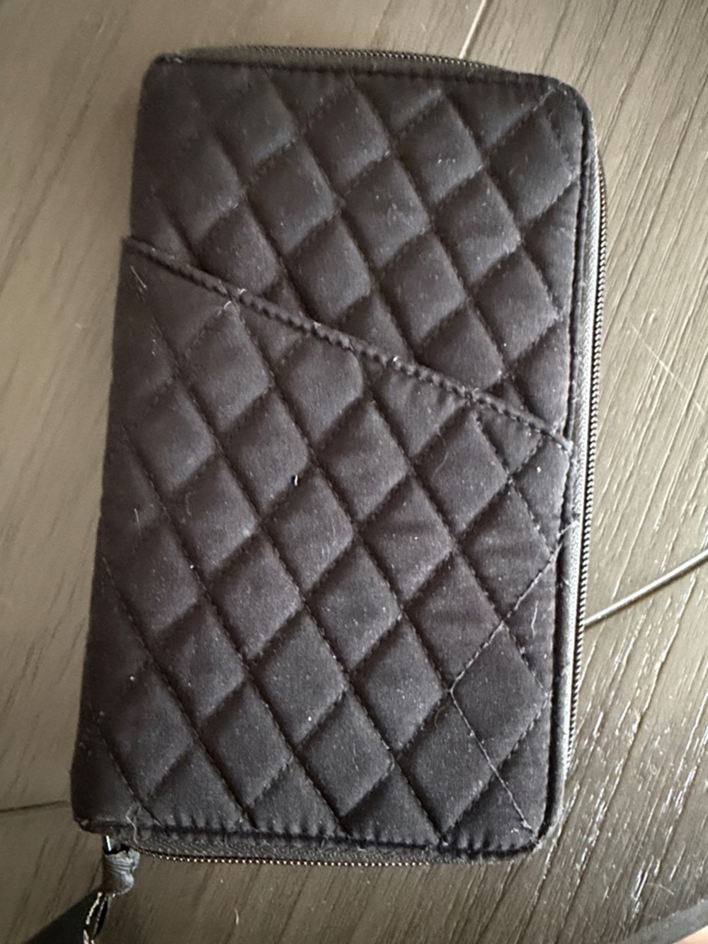 Vera Bradley Black Wallet with Red Rose Print